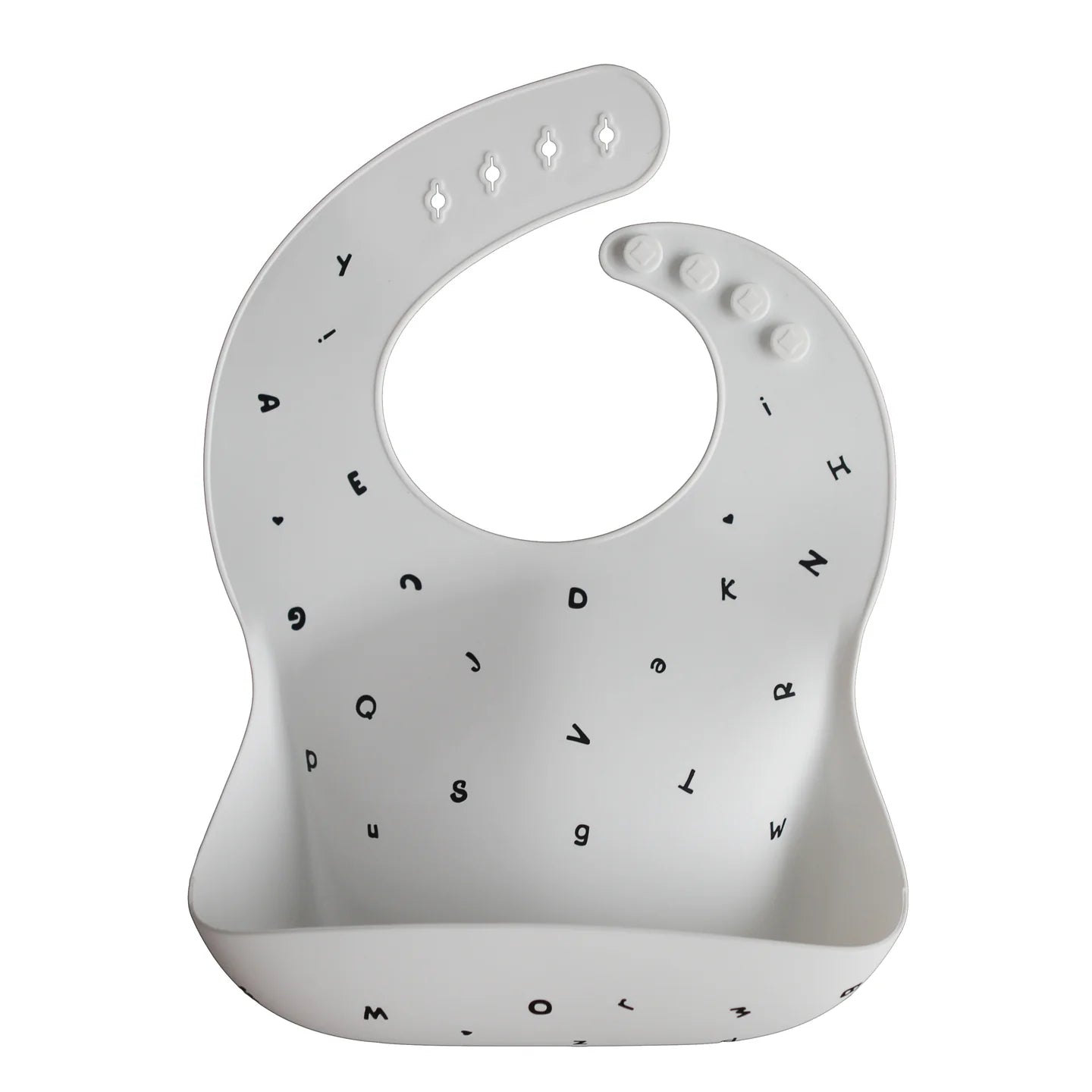 Silicone Baby Bib | Letters White