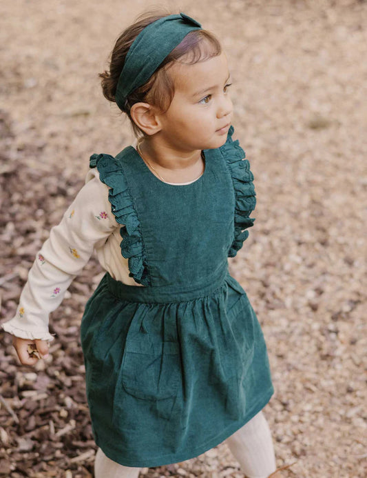 Corduroy Pinnie Set in Ivy