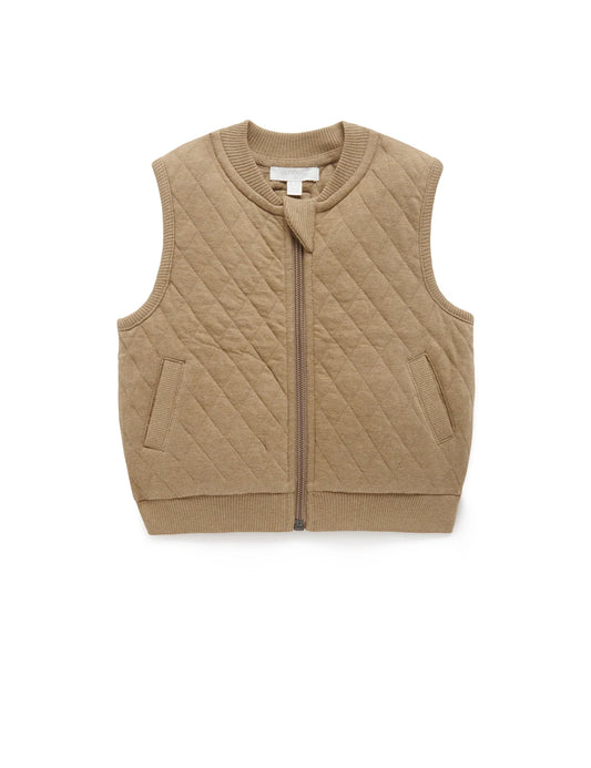 Quilted Vest in Twig