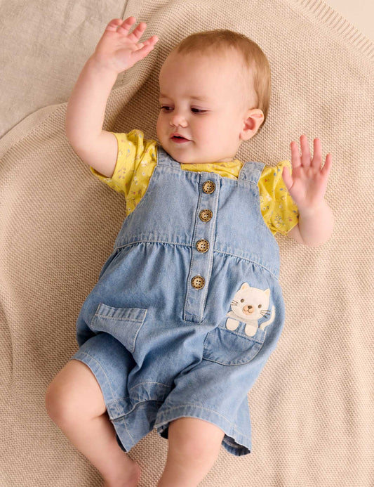 Kitty Cat Pocket Overalls