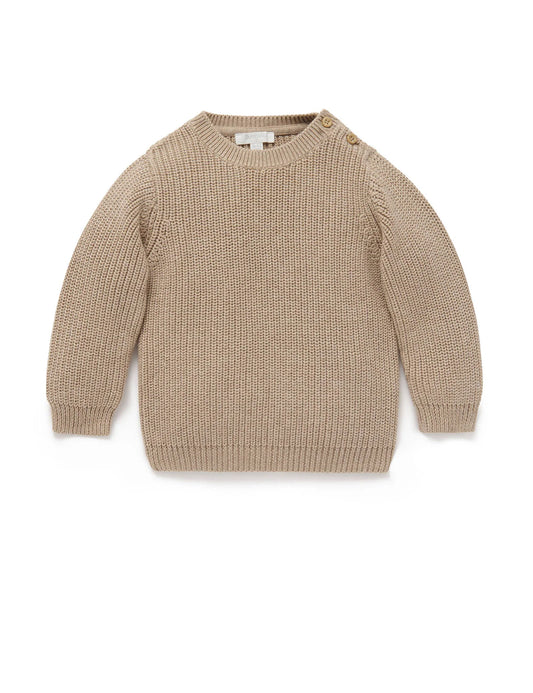 Classic Rib Jumper in Biscuit