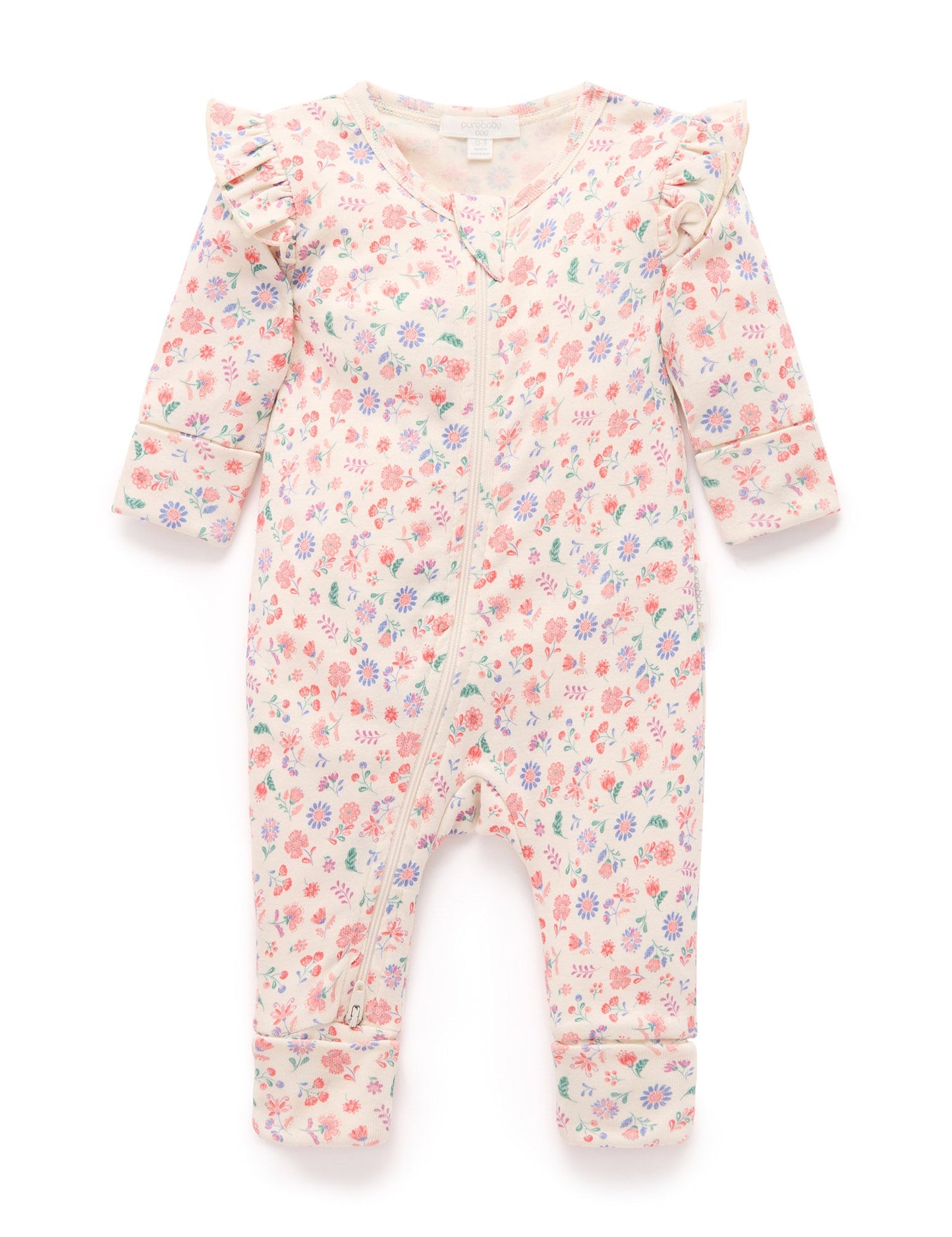 Printed Zip Growsuit in Flor