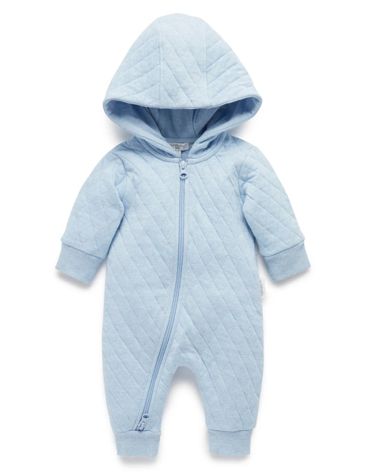 Soft Blue Quilted Growsuit