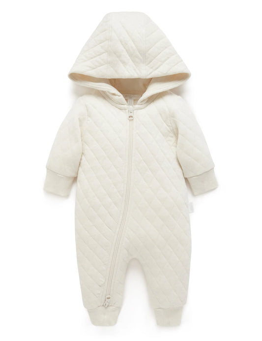 Quilted Growsuit in Wheat