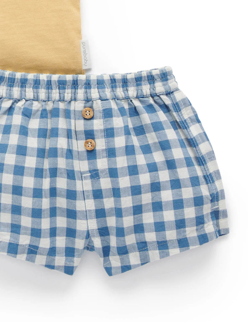 Atlantic Gingham Pull On Short