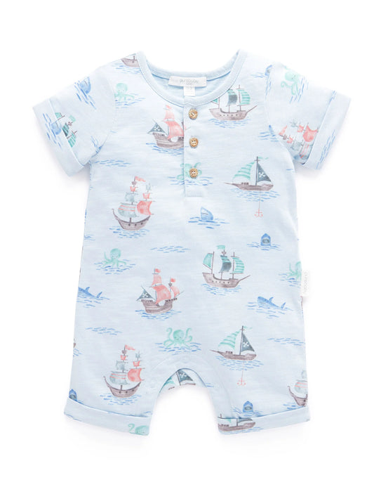 Pirate Ship Henley Growsuit