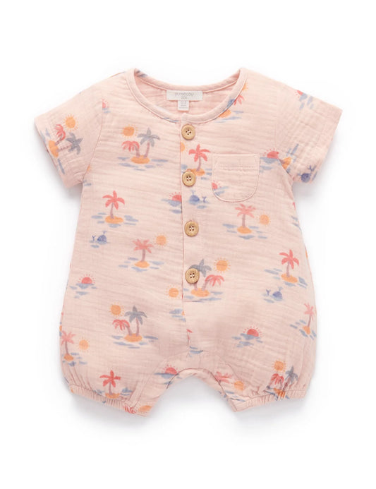 Palm Tree Shortie Romper