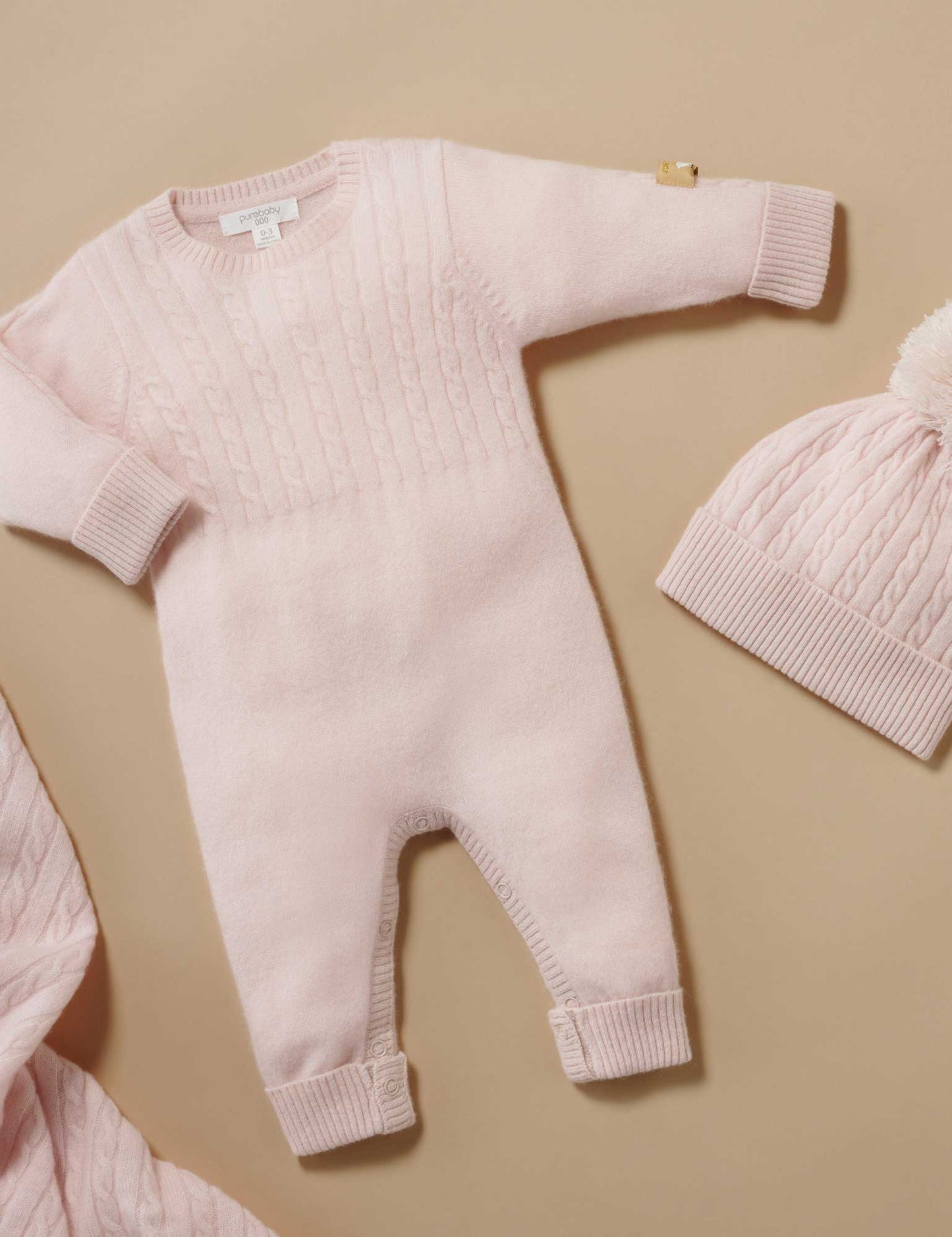 Cashmere Growsuit in Pale Pink