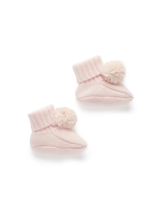 Cashmere Booties in Pale Pink