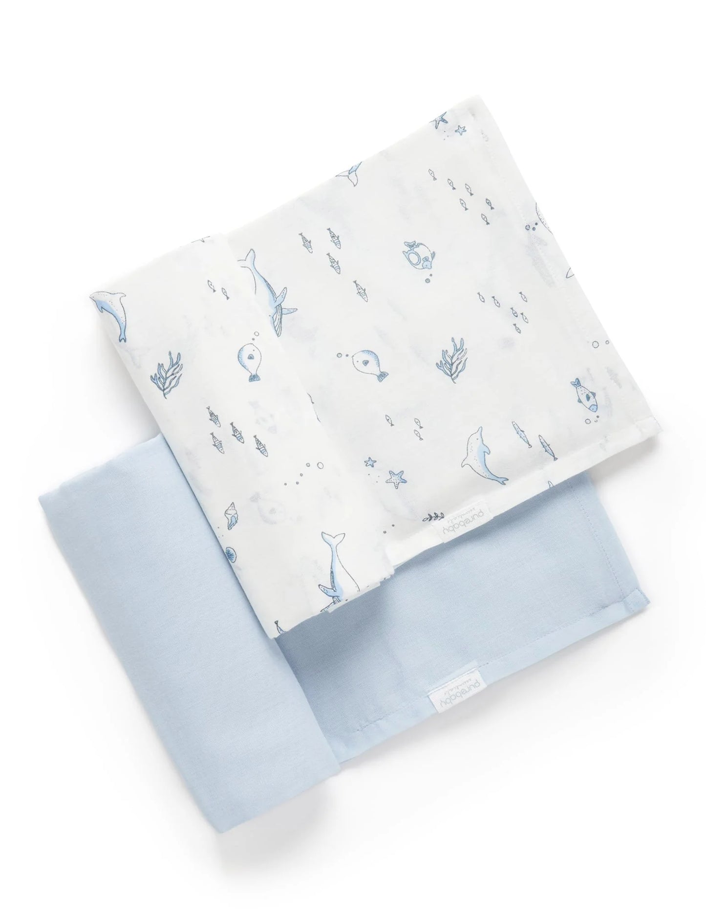 2 Pack Pale Blue Nautical Muslin Wrap