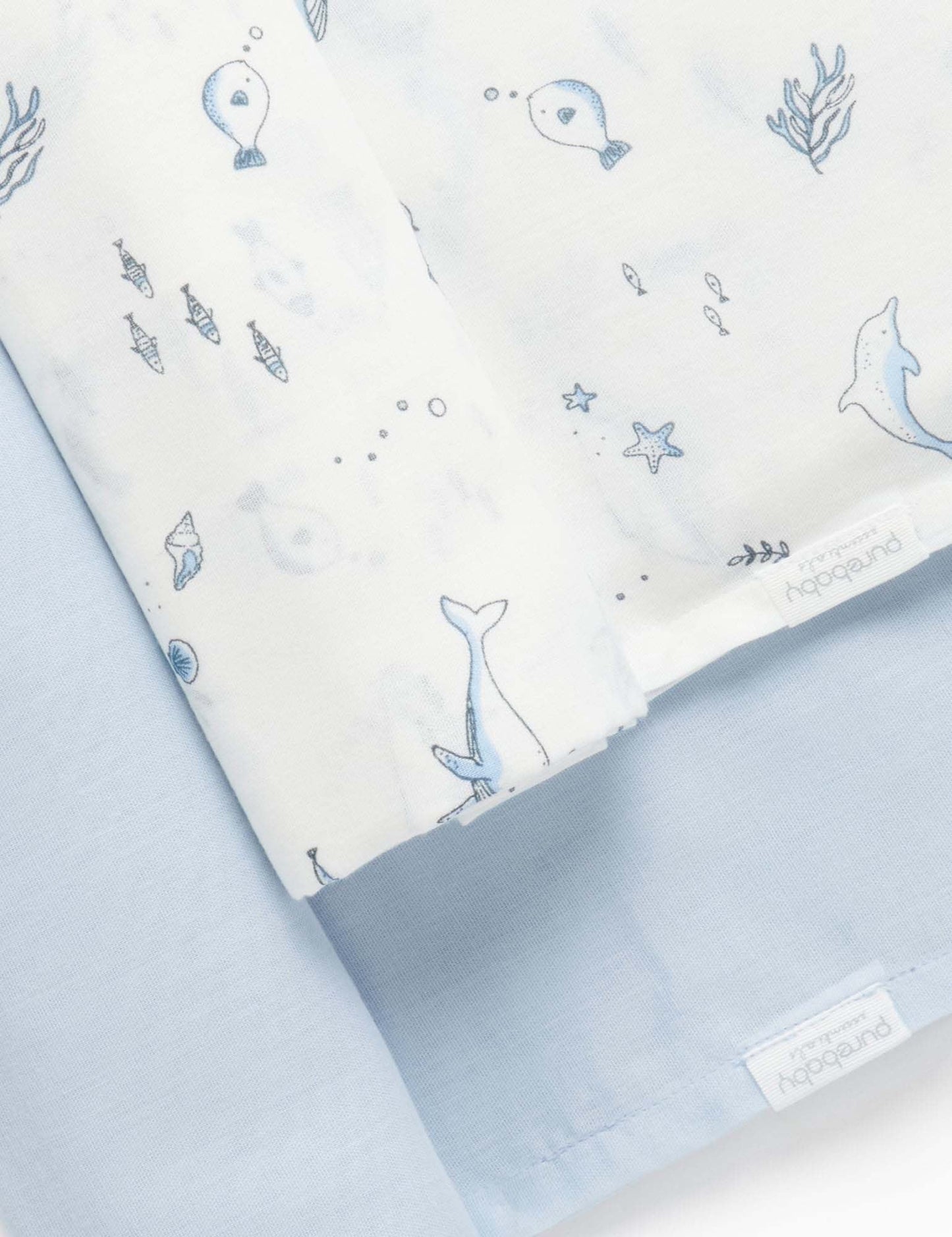 2 Pack Pale Blue Nautical Muslin Wrap