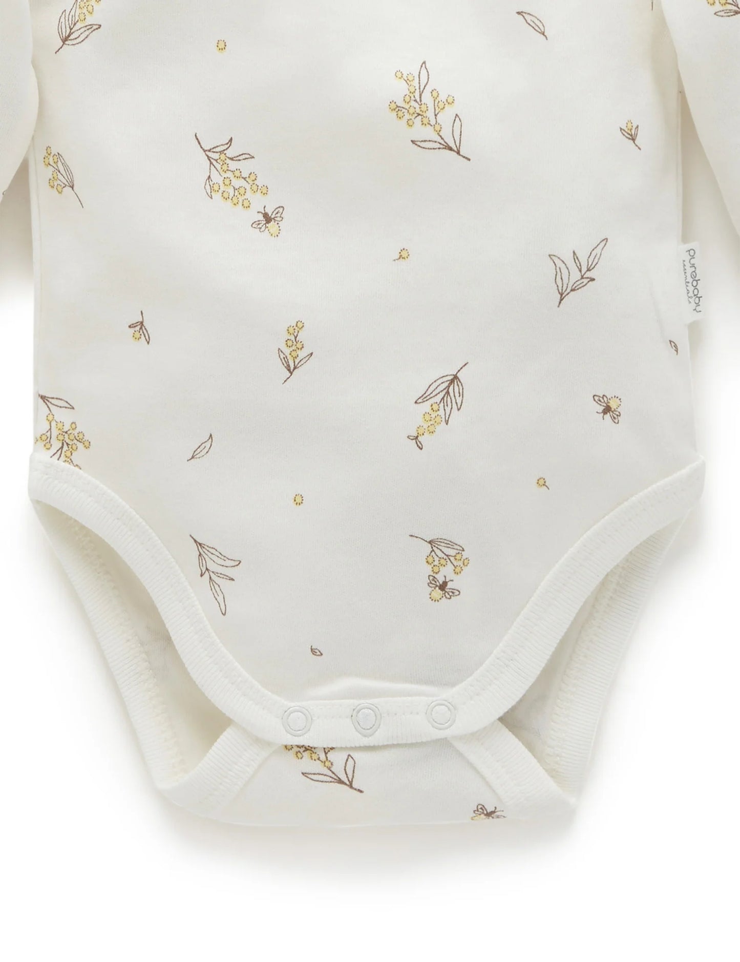 2 Pack Easy Neck Long Sleeve Bodysuit in Vanilla Wattle Bee Pack