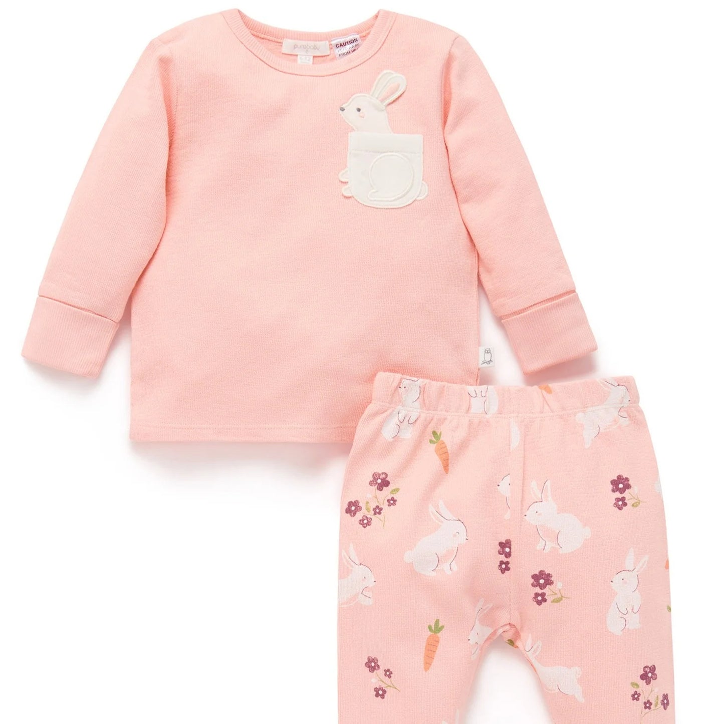 Novelty Textured PJ Set in Hungry Bunny