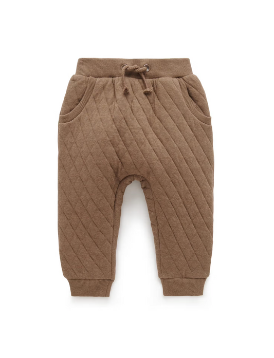 Quilted Track Pant in Chocolate