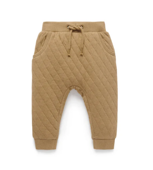 Quilted Track Pant in Twig