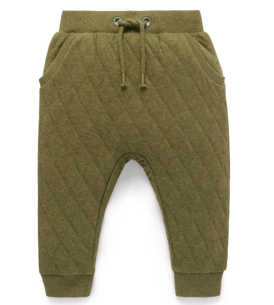 Quilted Track Pant in Willow