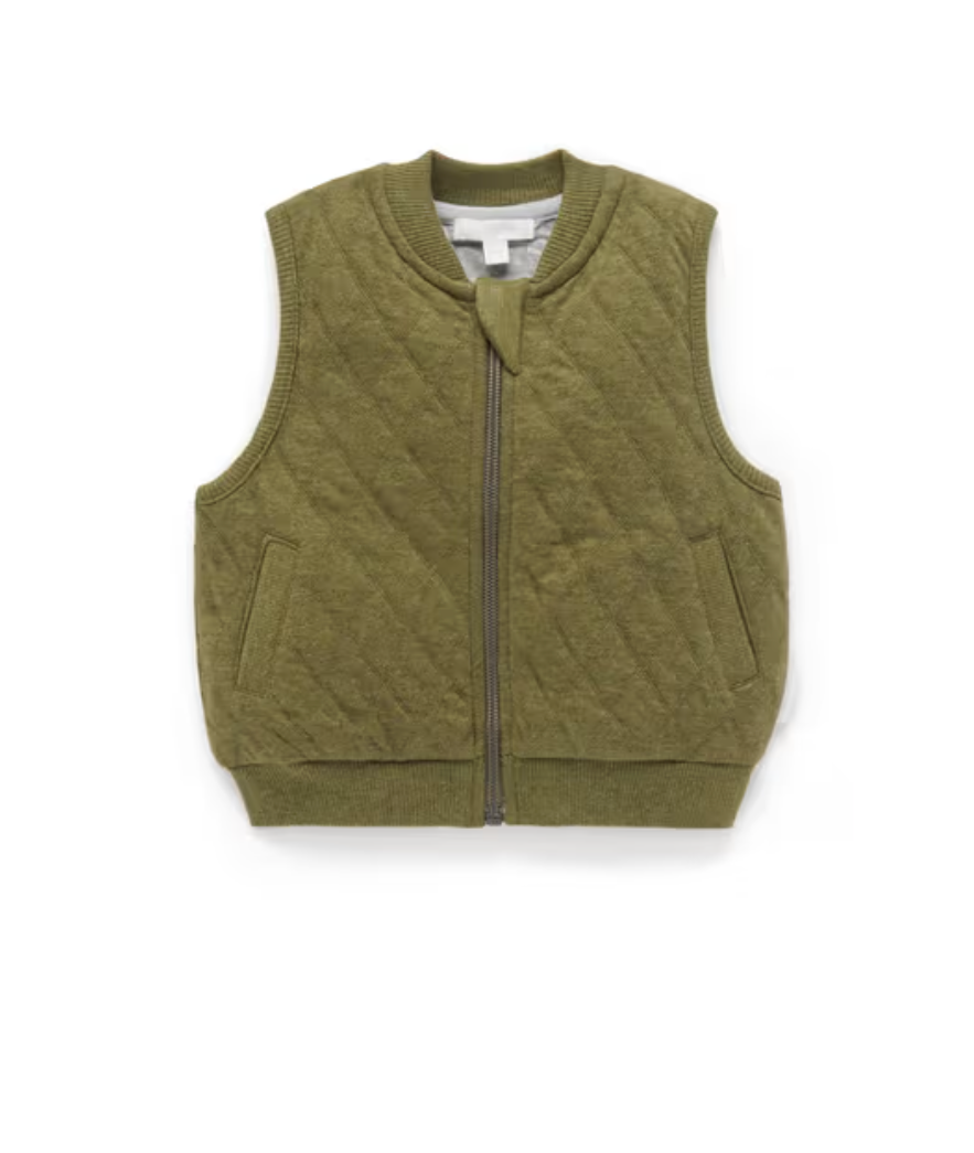 Quilted Vest in Willow