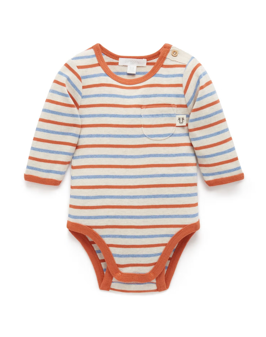 Striped Bodysuit in Pumpkin Stripe