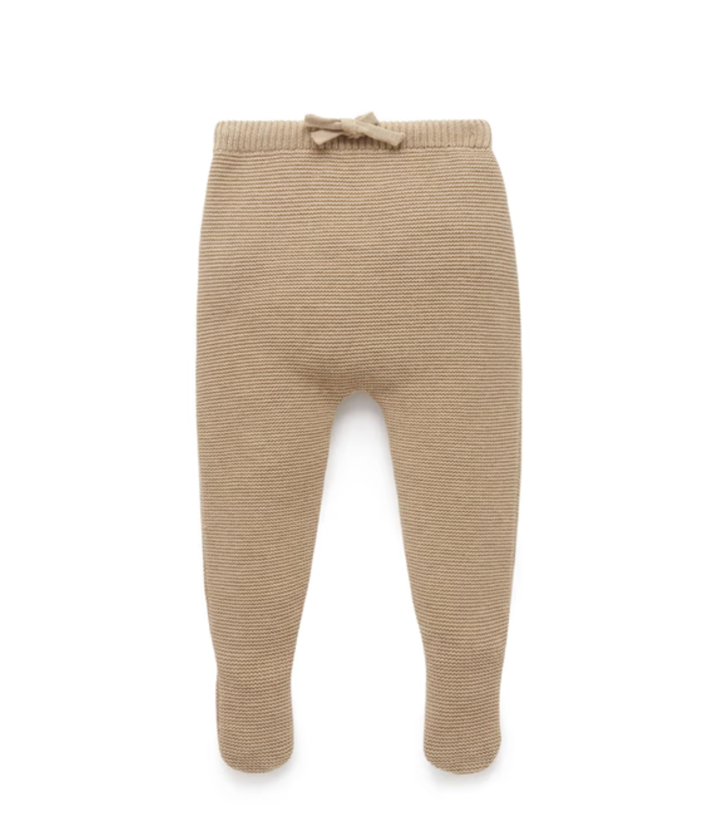 Knitted Footed Leggings in Biscuit