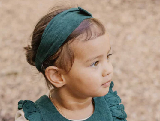 Green Corduroy Bow