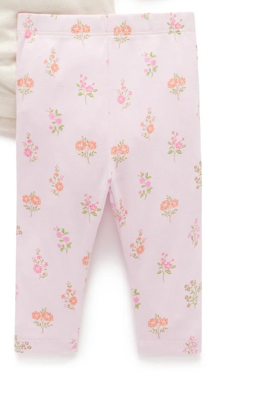 Pink Floral Organic Cotton Legging
