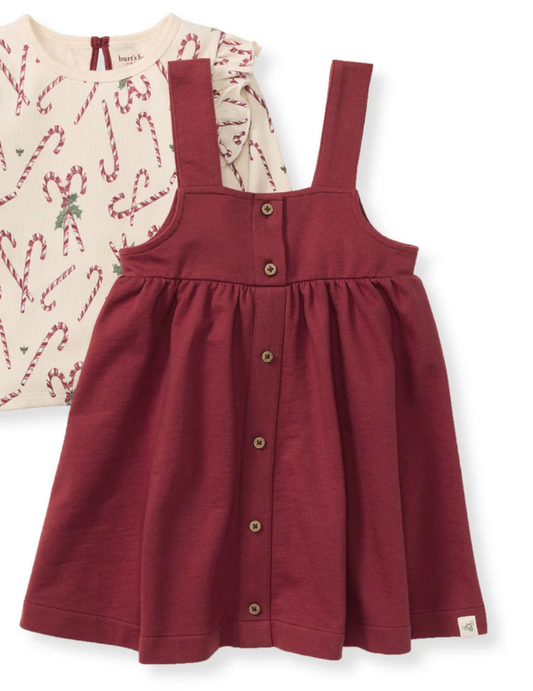 Dancing Organic Cotton Pinnie in Redwood