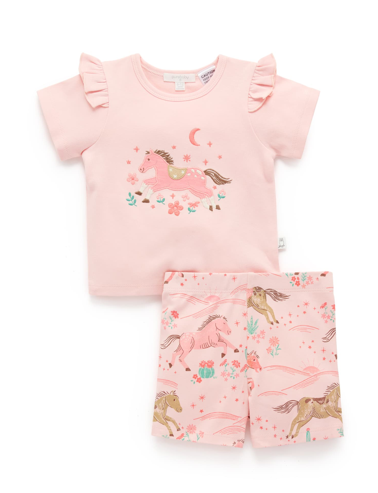 Ruffle PJ Set in Desert Horses