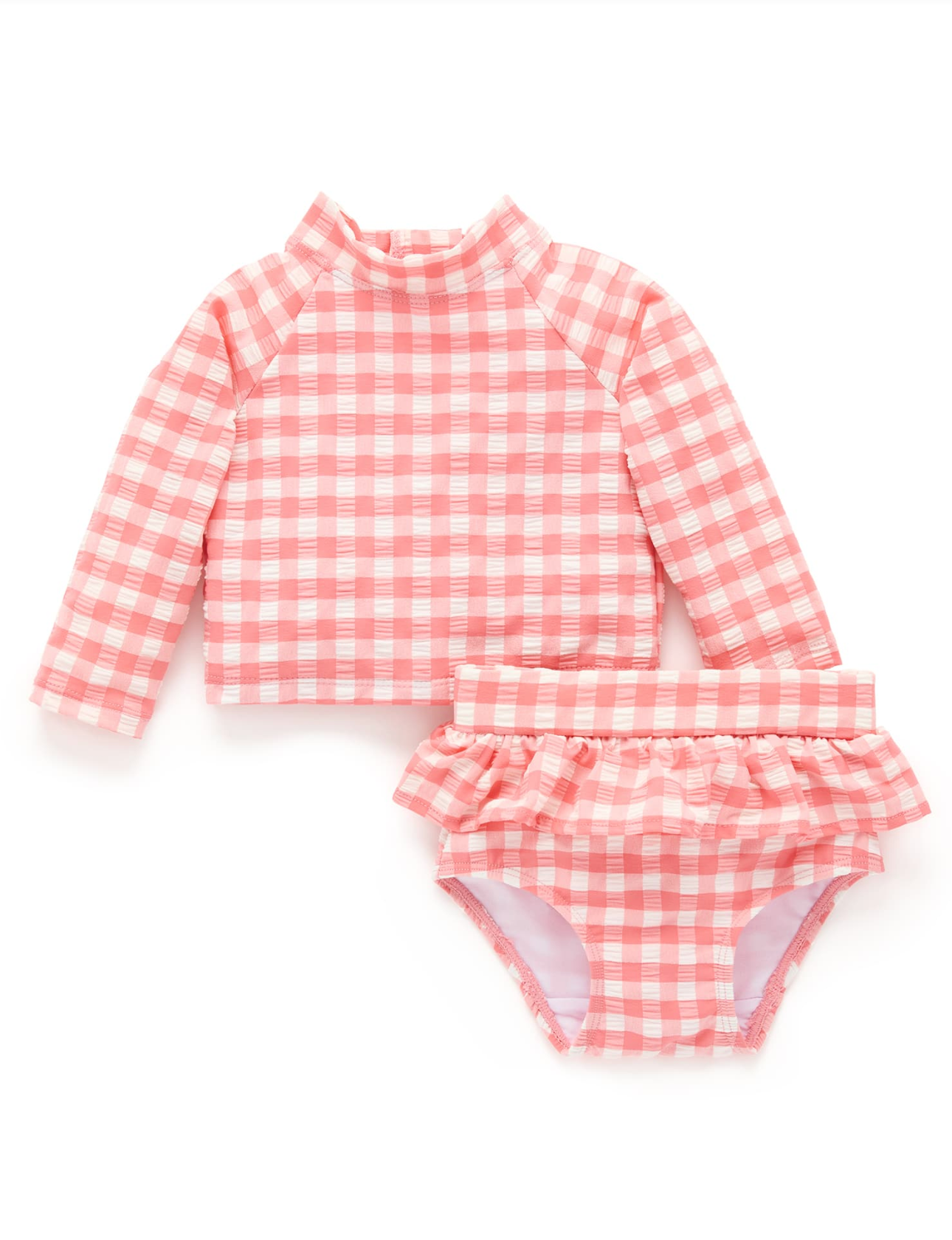 Printed L/S Rashie Set Gingham