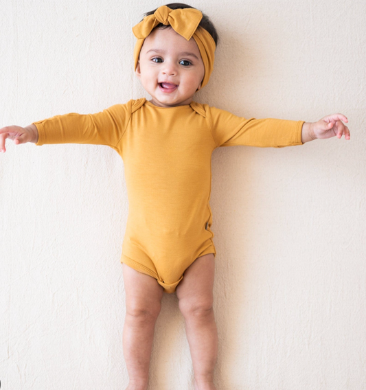 Long Sleeve Bodysuit in Marigold