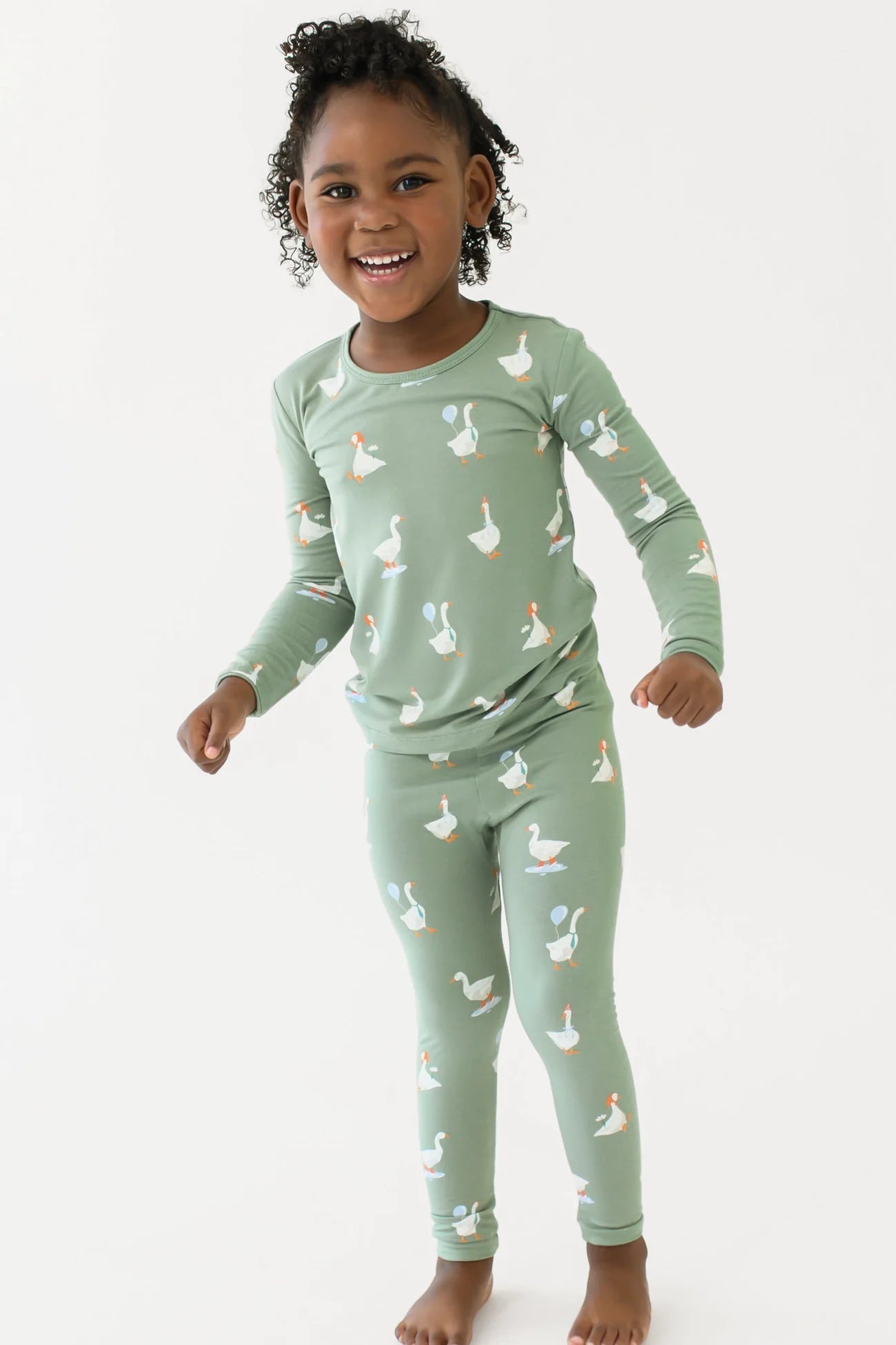 Long Sleeve PJs in Silly Goose
