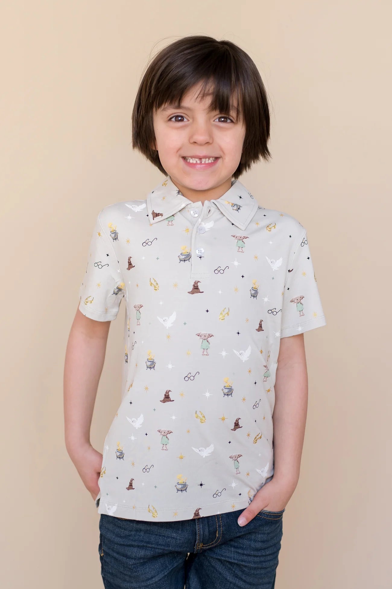 Short Sleeve Polo in Starry Icon