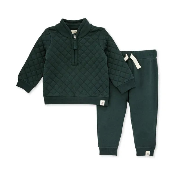Quilted Jersey Top & French Terry Pant Set