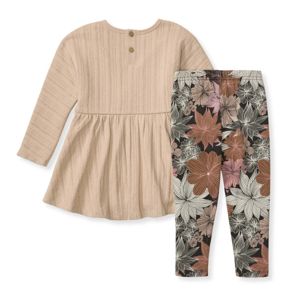 Chunky Rib Organic Girl Shirt and Pants Set