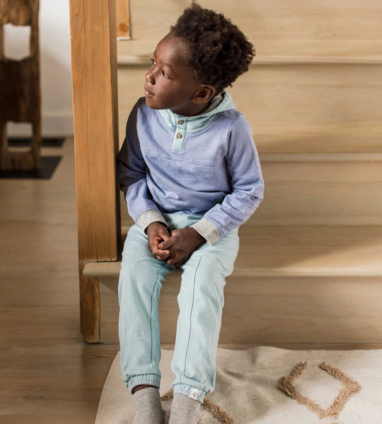 Organic Colorblocked Boy Top and Pants Set