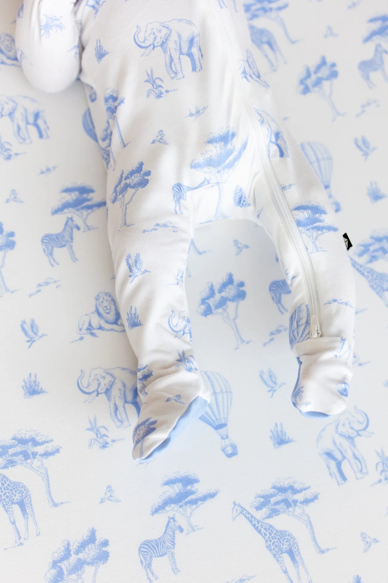 Zippered Footie in Toile Safari
