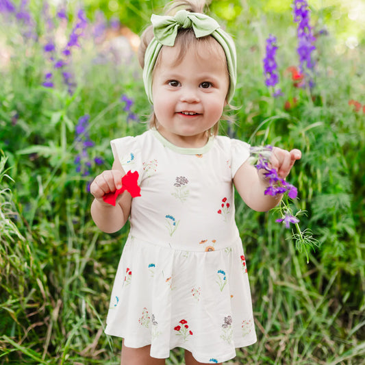 Twirl Bodysuit Dress in Wildflower