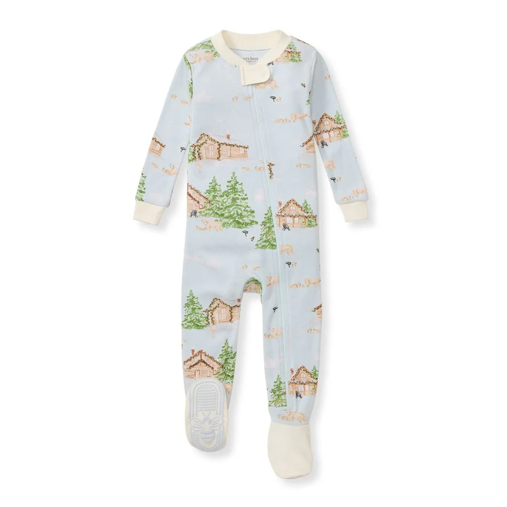 Winter Cabin Matching Organic Cotton Pajamas Infant Sleeper