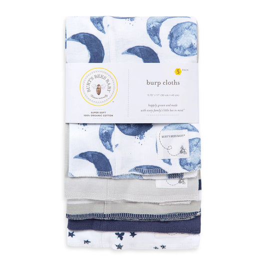 Hello Moon! Organic Baby Burp Cloth - 5 Pack