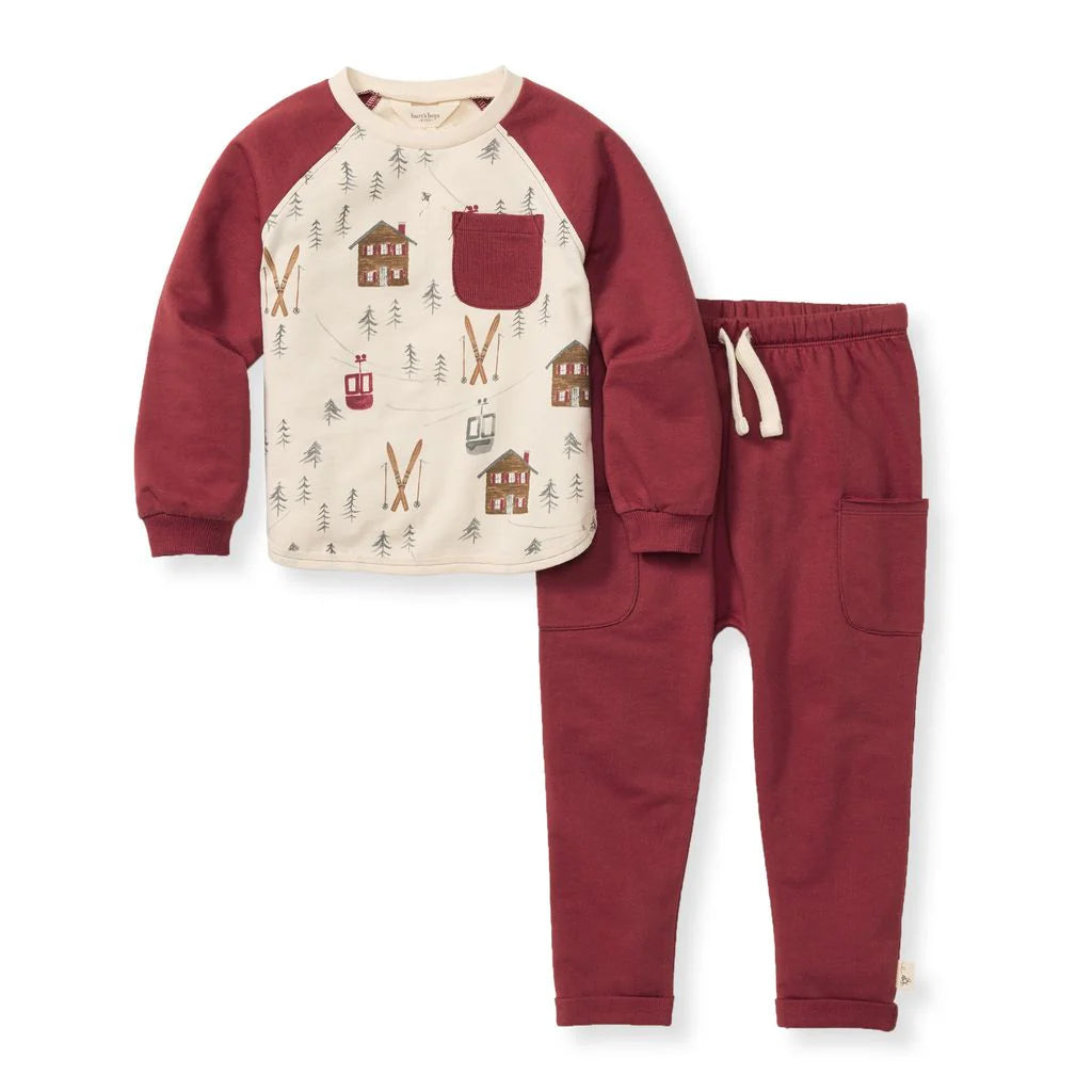 Holiday In The Alps Organic Cotton Set in Redwood