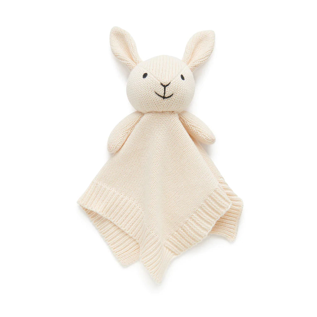 Knitted Bunny Comforter in Cloud