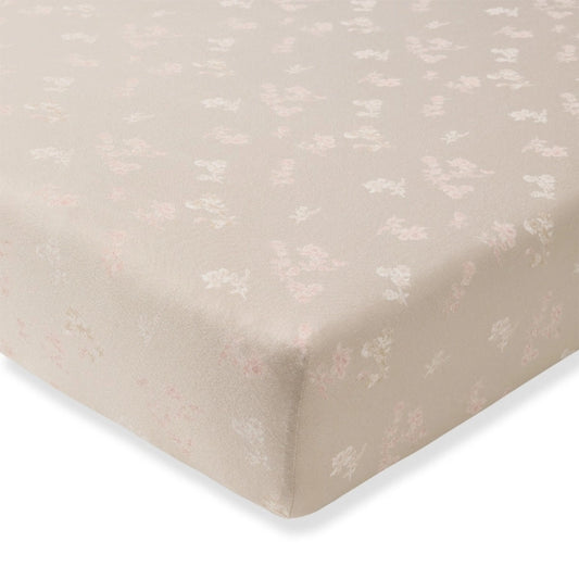 Whimiscal Floral Crib Sheet - Hummus