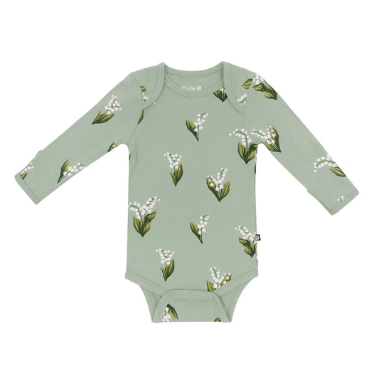 Long Sleeve Bodysuit in Thyme Lily