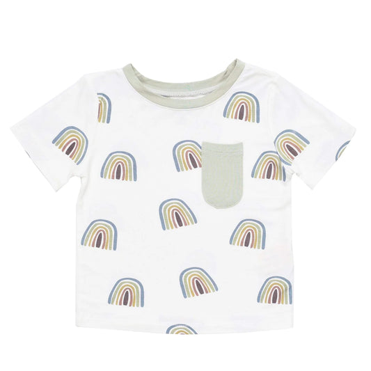 Toddler Crew Neck Tee in Aloe Rainbow