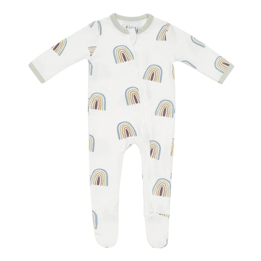 Zippered Footie in Aloe Rainbow