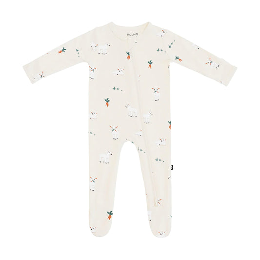 Zippered Footie in Goat