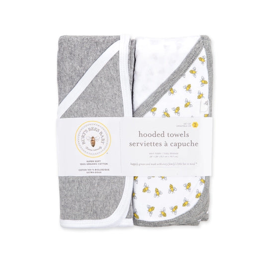 Honey Bee Organic Cotton Hooded Towel 2 Pack