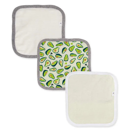 Set of 3 Avo-Crazy Washcloths