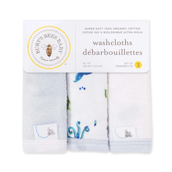 Whale of a Tale Organic Cotton Washcloths 3 Pack