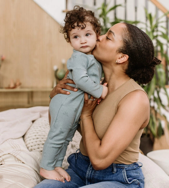 Raised Terry Bee Jumpsuit - Muted Blue