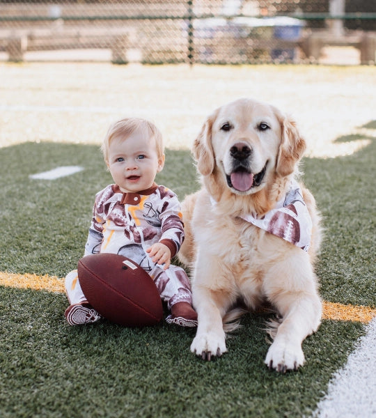 Football Season Organic Matching Pet Bandana